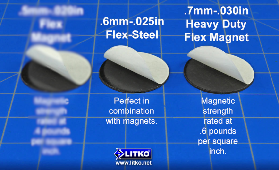 LITKO 65mm Round Miniature Bases & Base Bottoms (4)(NEW! Multiple Materials on One Page!)