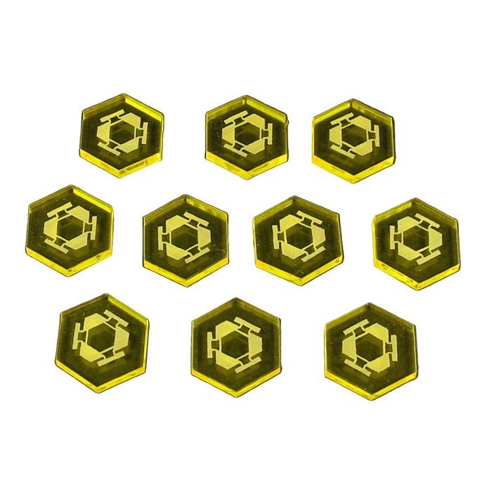 LITKO Space Mine Tokens, Transparent Yellow (10) (NEW! Multiple Colors on One Listing!)
