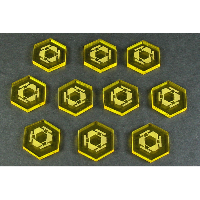 LITKO Space Mine Tokens, Transparent Yellow (10) (NEW! Multiple Colors on One Listing!)