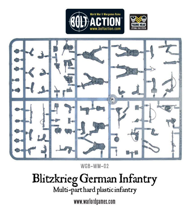 28mm Bolt Action | Blitzkrieg German Infantry | WWII Early-War Germans (30) (Plastic)-Miniatures-LITKO Game Accessories