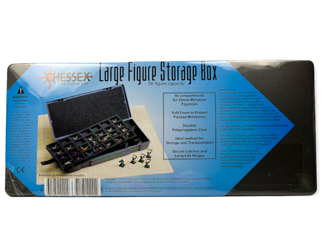 Chessex Figure Storage Box (L) for Larger 25mm Figures (56 Figure Capacity) - LITKO Game Accessories