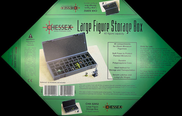 Chessex Figure Storage Box (L) for Very Large Figures (40 Figure Capacity)-Figure Storage-LITKO Game Accessories