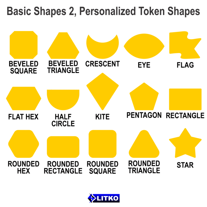 LITKO Personalized Game Tokens - Basic Shapes 2 (10) - LITKO Game Accessories