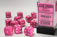 Opaque 16mm d6 Pink/white Dice Block™ (12 dice) - LITKO Game Accessories