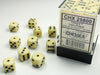 Opaque 12mm d6 Ivory/black Dice Block™ (36 dice) - LITKO Game Accessories