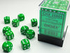 Opaque 12mm d6 Green/white Dice Block™ (36 dice)-Dice-LITKO Game Accessories