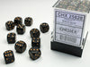 Opaque 12mm d6 Black/gold Dice Block™ (36 dice) - LITKO Game Accessories