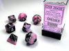 Gemini® Polyhedral Black-Pink/white 7-Die Set - LITKO Game Accessories