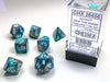 Gemini® Polyhedral Steel-Teal/white 7-Die Set-Dice-LITKO Game Accessories