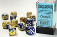 Gemini® 16mm d6 Blue-Gold/white Dice Block™ (12 dice)-Dice-LITKO Game Accessories