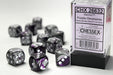 Gemini® 16mm d6 Purple-Steel/white Dice Block™ (12 dice) - LITKO Game Accessories