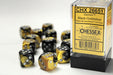 Gemini® 16mm d6 Black-Gold/silver Dice Block™ (12 dice)-Dice-LITKO Game Accessories