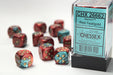 Gemini® 16mm d6 Red-Teal/gold Dice Block™ (12 dice)-Dice-LITKO Game Accessories