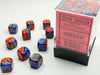 Gemini® 12mm d6 Blue-Red/gold Dice Block™ (36 dice)-Dice-LITKO Game Accessories