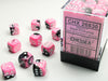 Gemini® 12mm d6 Black-Pink/white Dice Block™ (36 dice) - LITKO Game Accessories