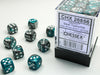 Gemini® 12mm d6 Steel-Teal/white Dice Block™ (36 dice)-Dice-LITKO Game Accessories