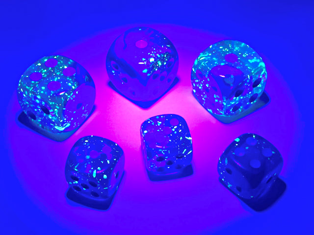 Gemini® 12mm d6 Blue-Blue/light blue Luminary™ Dice Block™ (36 dice) - LITKO Game Accessories