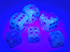 Gemini® 12mm d6 Pearl Turquoise-White/blue Luminary™ Dice Block™ (36 dice)-Dice-LITKO Game Accessories