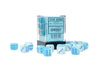 Gemini® 12mm d6 Pearl Turquoise-White/blue Luminary™ Dice Block™ (36 dice)-Dice-LITKO Game Accessories