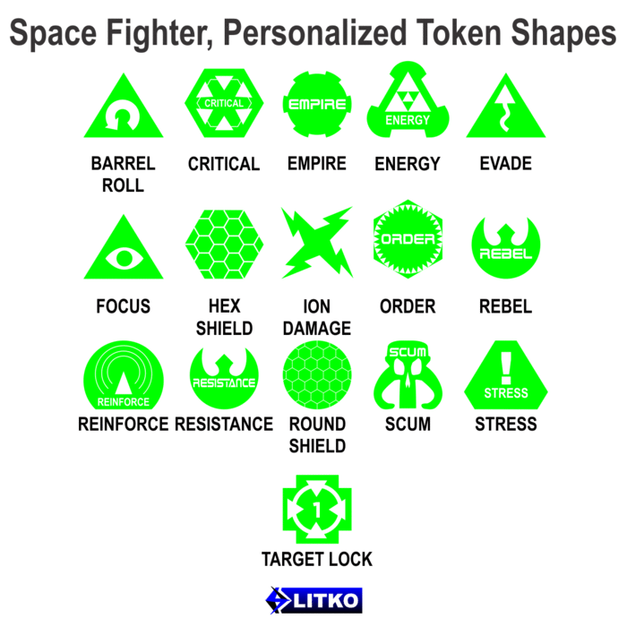 LITKO Personalized Space Fighter - Game Tokens (10) - LITKO Game Accessories