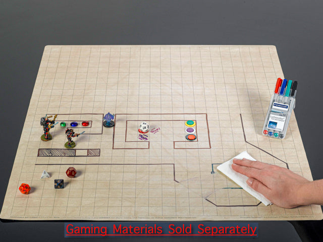 Chessex Reversible Battlemat™ 1" Squares & 1" Hexes (23 ½" x 26" Playing Surface)-Playing Mats and Mat Pens-LITKO Game Accessories