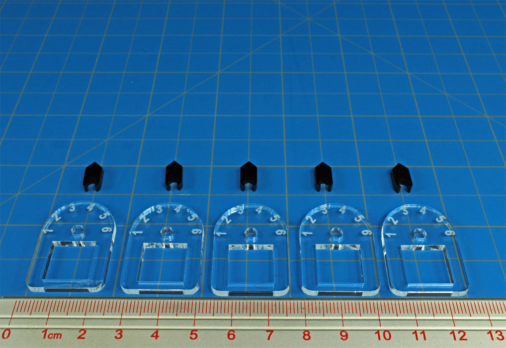 LITKO Flight Stand Dials #1-6 with Dice Tray for 12mm D6 (5)-Flight Stands-LITKO Game Accessories
