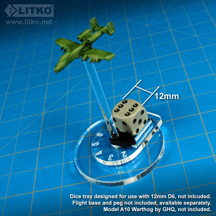 LITKO Flight Stand Dials #1-6 with Dice Tray for 12mm D6 (5)-Flight Stands-LITKO Game Accessories