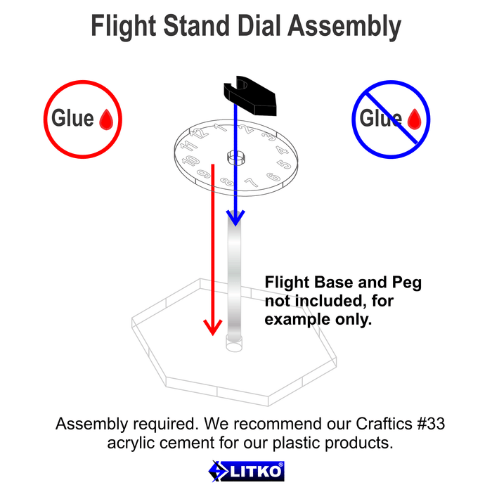 LITKO Standard Flight Stand Dials #1-12 with Pointers (10) - LITKO Game Accessories