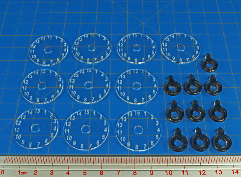 LITKO #1-15 Elevation Dials and Pointers Compatible with WoG Stackable Pegs (10)-Flight Stands-LITKO Game Accessories