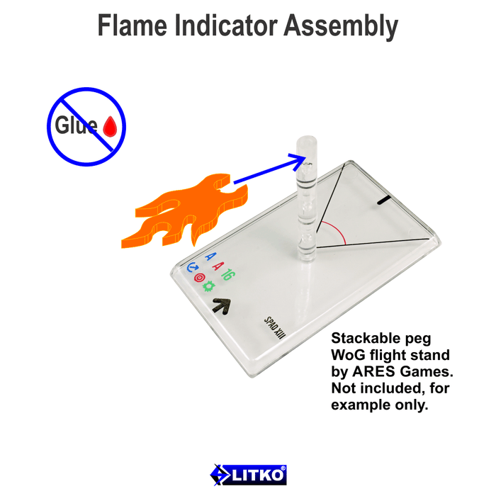 LITKO Fire Indicators Clips Compatible with WoG Stackable Pegs, Fluorescent Amber (10) - LITKO Game Accessories