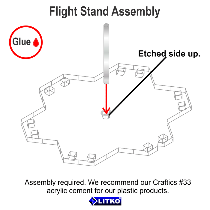 LITKO Large Ship Flight Stands Compatible with Battleship Galaxies, 1.5-inch Peg, Clear (3)-Flight Stands-LITKO Game Accessories