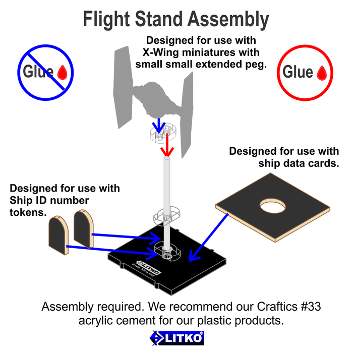 LITKO Space Fighter Deluxe Flight Stand (Standard Ship), Black - LITKO Game Accessories