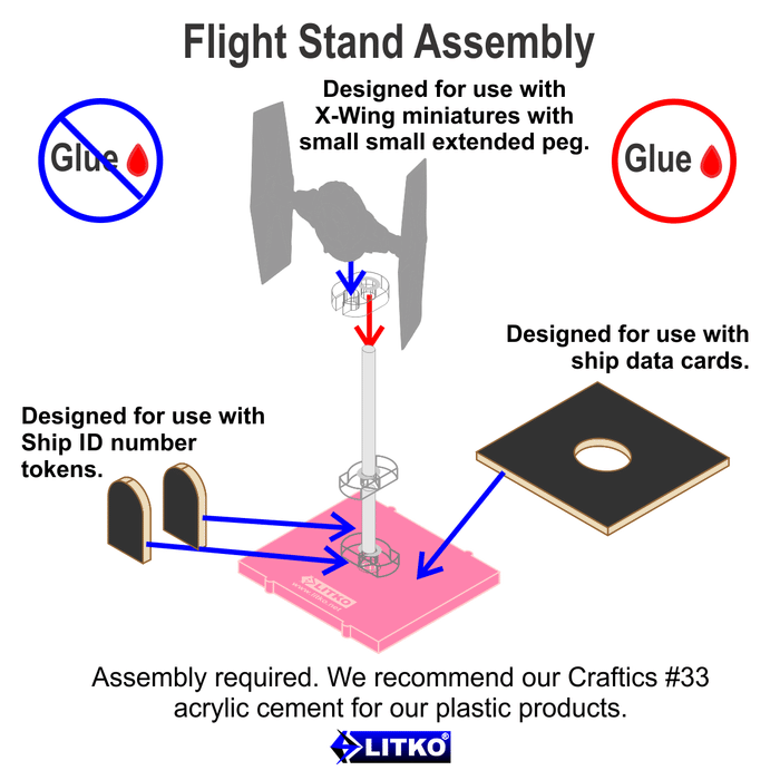 LITKO Space Fighter Deluxe Flight Stand (Standard Ship), Pink - LITKO Game Accessories