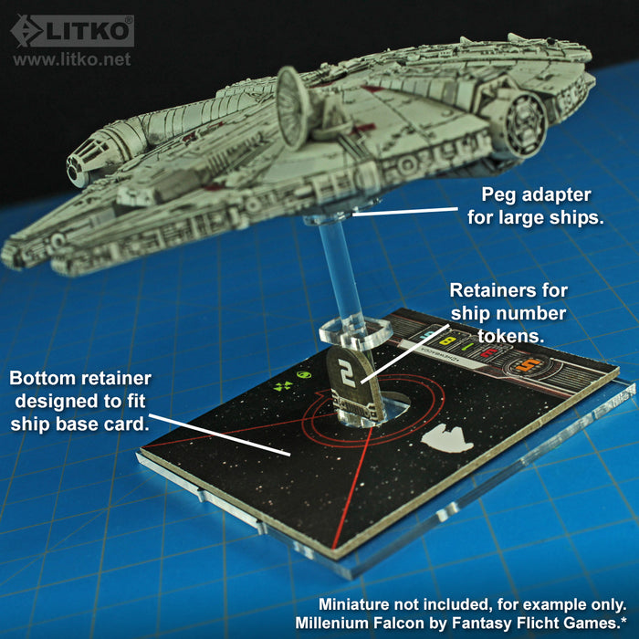 LITKO Space Fighter Deluxe Flight Stand (Large Ship), Pink-Flight Stands-LITKO Game Accessories