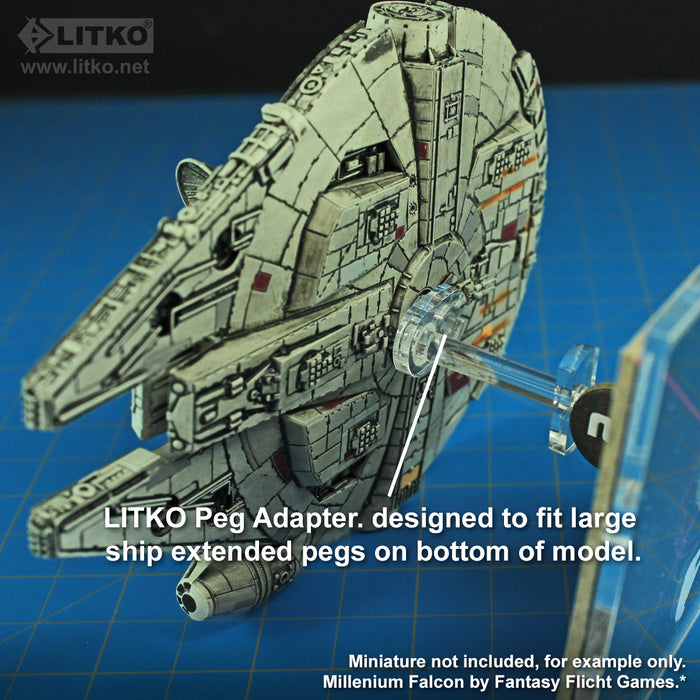 LITKO Space Fighter Deluxe Flight Stand (Large Ship), White-Flight Stands-LITKO Game Accessories