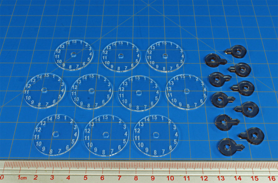 LITKO Standard Flight Stand Dials #1-15 with Pointers (10) - LITKO Game Accessories