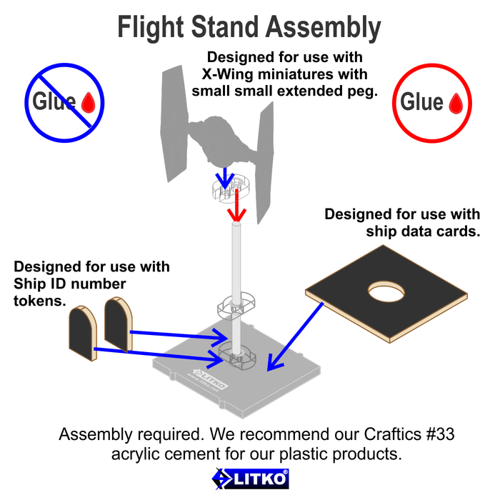 LITKO Space Fighter Deluxe Flight Stand (Standard Ship), Grey (10) - LITKO Game Accessories