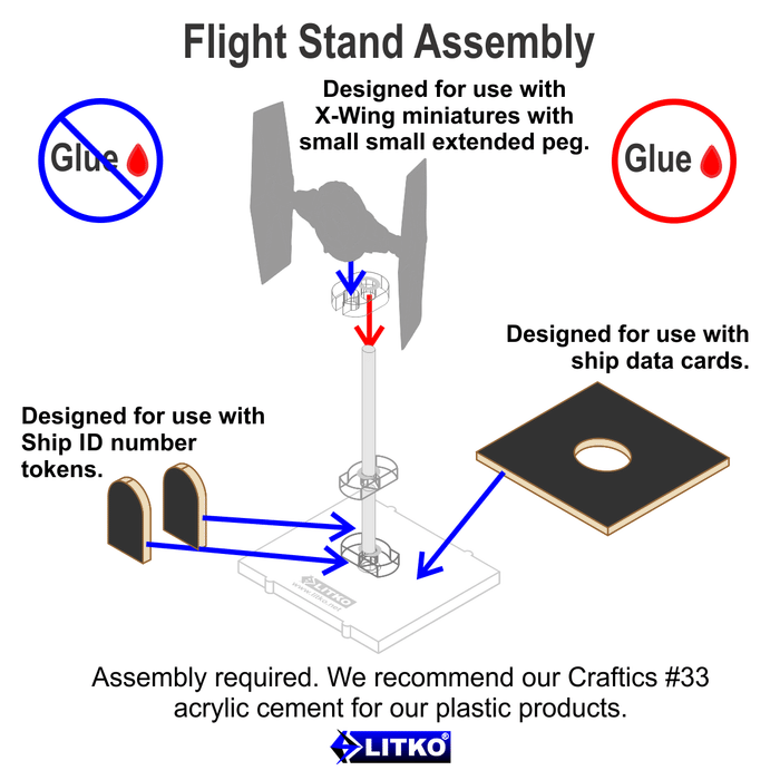 LITKO Space Fighter Deluxe Flight Stand (Standard Ship), White (10) - LITKO Game Accessories