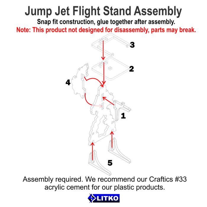LITKO Jump Jet Flight Stands Compatible with 25mm (1 inch) Square Base - LITKO Game Accessories