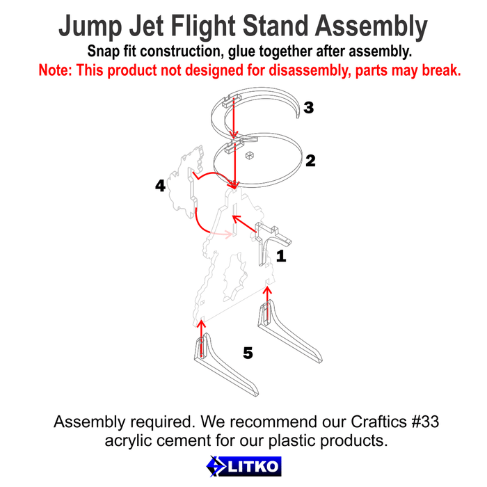 LITKO Jump Jet Flight Stands Compatible with 40mm Round Base - LITKO Game Accessories