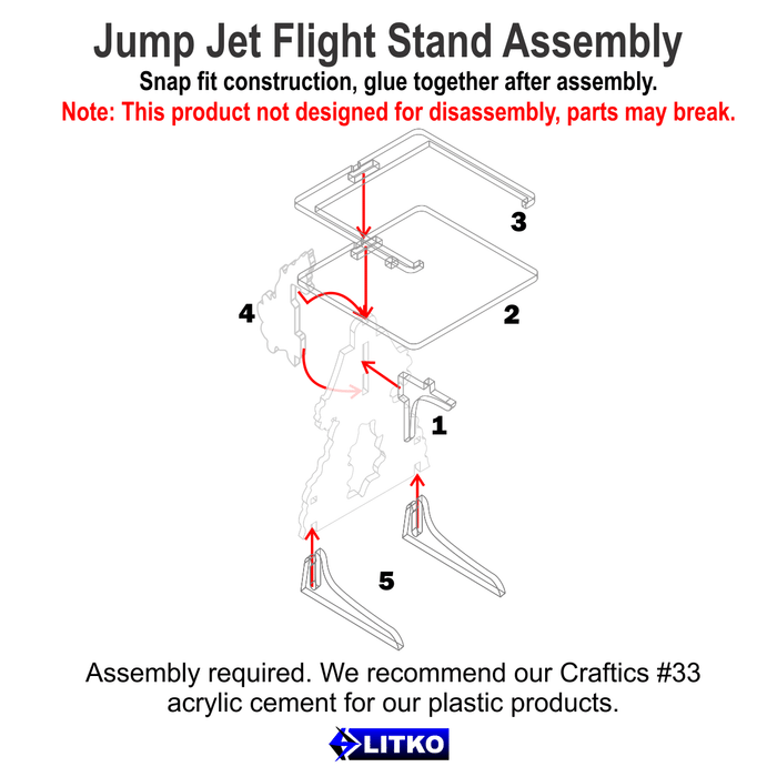 LITKO Jump Jet Flight Stands Compatible with 50mm (2 inch) Base - LITKO Game Accessories