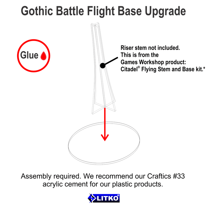 LITKO 90x120mm Oval Gothic Battle Flight Base Upgrade, Clear - LITKO Game Accessories
