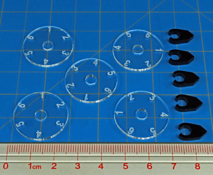 LITKO Heavy Duty Flight Stand Dials #1-6 with Pointers (5)-Flight Stands-LITKO Game Accessories