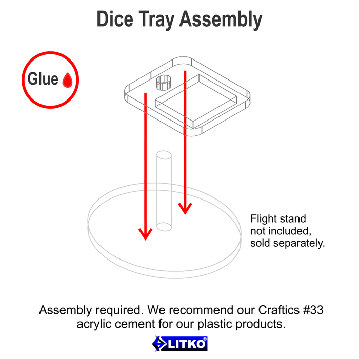LITKO Heavy Duty Flight Stand Dice Tray for 12mm D6 (5) - LITKO Game Accessories