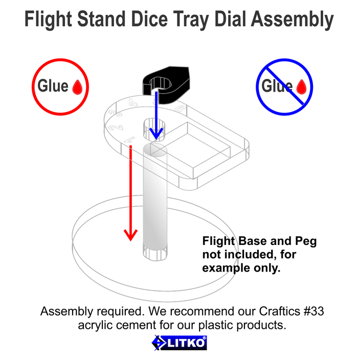 LITKO Heavy Duty Flight Stand Dial with Dice Tray for 12mm D6 (5) - LITKO Game Accessories