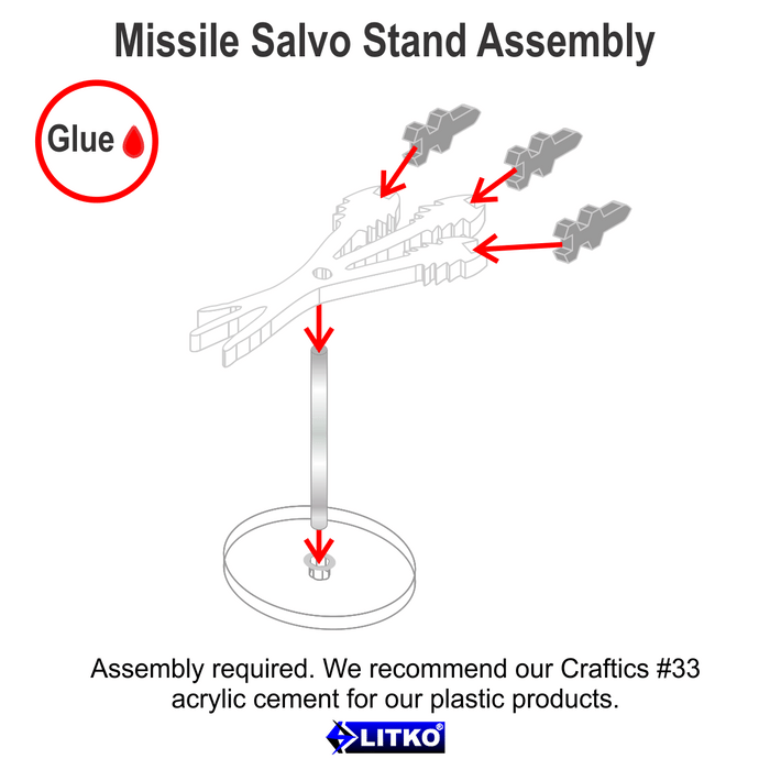 LITKO Missile Salvo Stand, Grey & Translucent White - LITKO Game Accessories