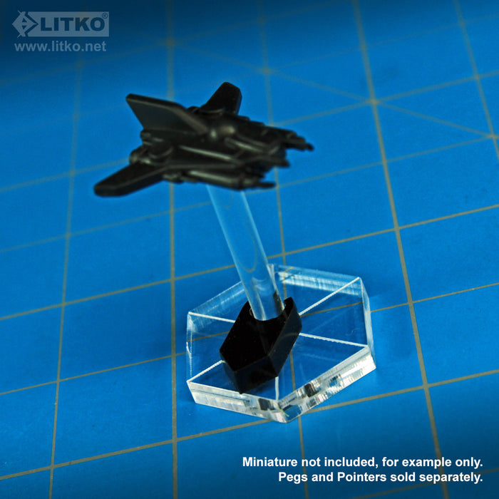 LITKO STARFIRE 3/4 inch Hex Flight Bases, Clear (10)-Flight Stands-LITKO Game Accessories