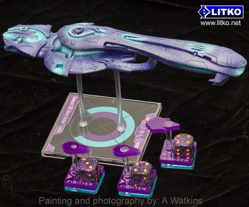 LITKO Covenant Squadron Dice Dock Stands Compatible with Halo: Fleet Battles, Purple (18)-Tokens-LITKO Game Accessories