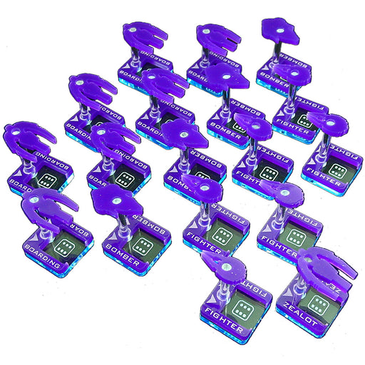 LITKO Covenant Squadron Dice Dock Stands Compatible with Halo: Fleet Battles, Purple (18)-Tokens-LITKO Game Accessories