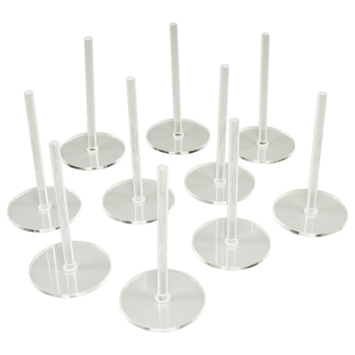 LITKO 28mm Circle Flight Stands with 2-inch pegs, 1.5mm Clear (10)-Flight Stands-LITKO Game Accessories